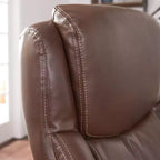 Sillón ejecutivo grande y alto de piel regenerada – Negro/gris, marrón/gris, caoba, 1 asiento
