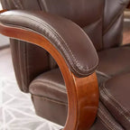 Sillón ejecutivo grande y alto de piel regenerada – Negro/gris, marrón/gris, caoba, 1 asiento
