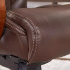 Sillón ejecutivo grande y alto de piel regenerada – Negro/gris, marrón/gris, caoba, 1 asiento