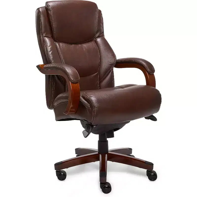 Sillón ejecutivo grande y alto de piel regenerada – Negro/gris, marrón/gris, caoba, 1 asiento