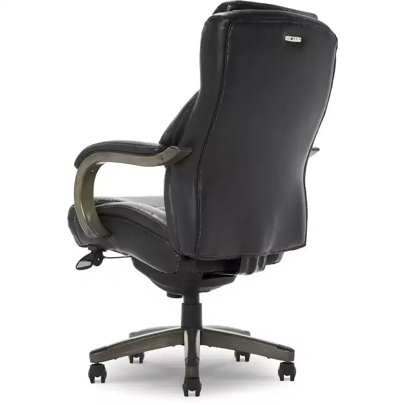 Sillón ejecutivo grande y alto de piel regenerada – Negro/gris, marrón/gris, caoba, 1 asiento