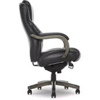Sillón ejecutivo grande y alto de piel regenerada – Negro/gris, marrón/gris, caoba, 1 asiento