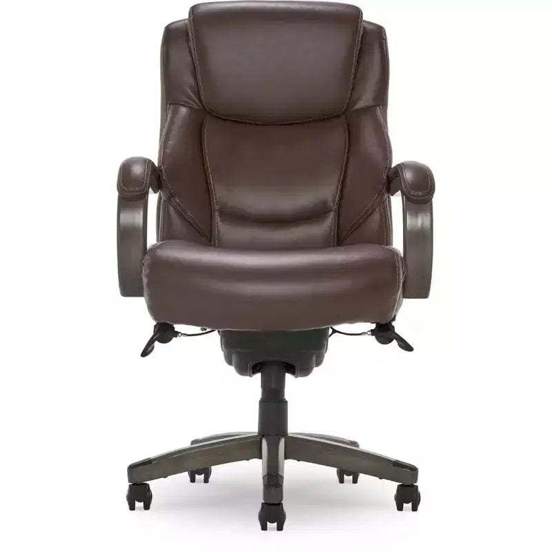Sillón ejecutivo grande y alto de piel regenerada – Negro/gris, marrón/gris, caoba, 1 asiento