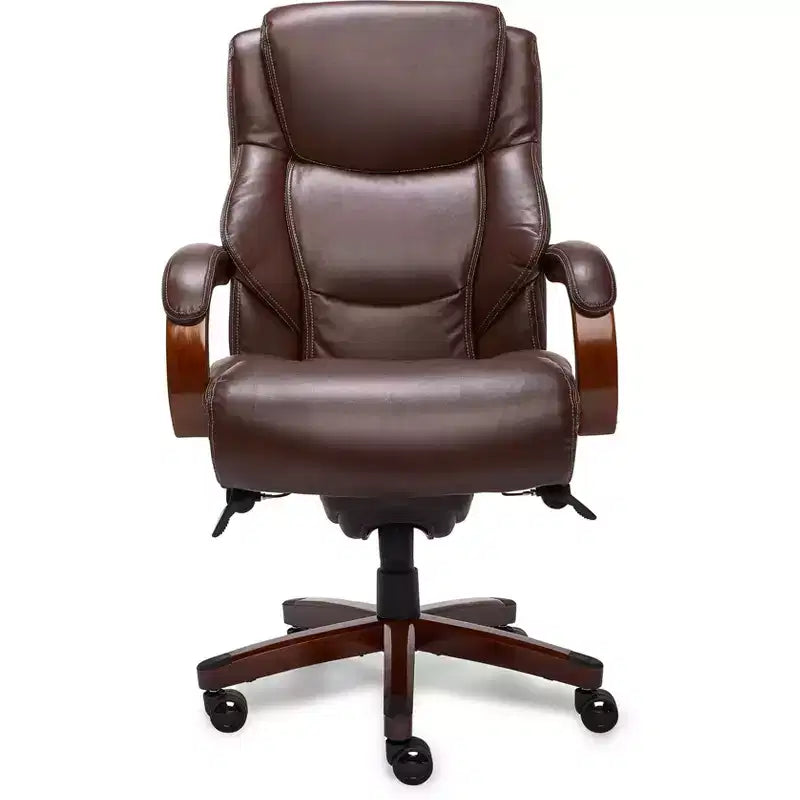 Sillón ejecutivo grande y alto de piel regenerada – Negro/gris, marrón/gris, caoba, 1 asiento