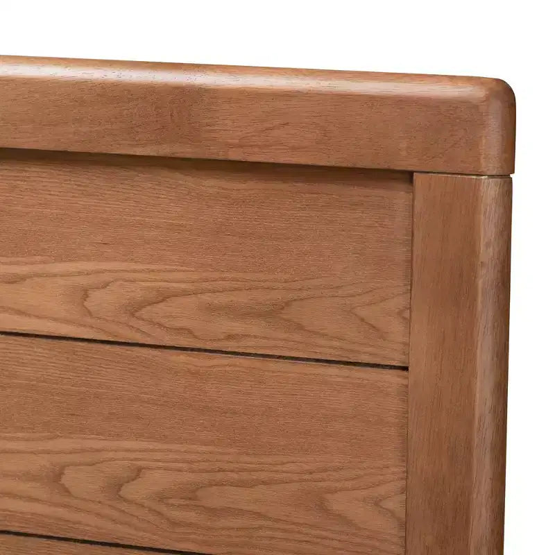 Cama de plataforma de madera con acabado nogal – Matrimonial/Queen, mediados de siglo moderna, 1 persona