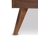 Cama de plataforma de madera con acabado nogal – Matrimonial/Queen, mediados de siglo moderna, 1 persona