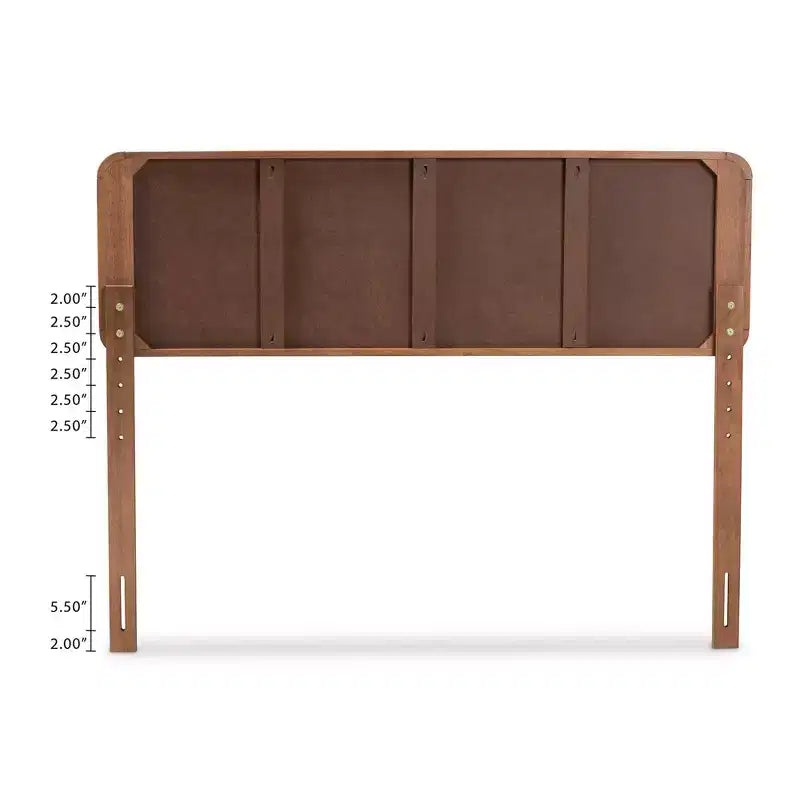 Cama de plataforma de madera con acabado nogal – Matrimonial/Queen, mediados de siglo moderna, 1 persona