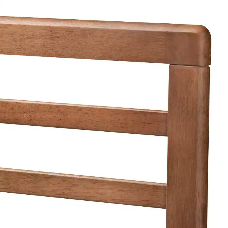 Cama de plataforma de madera con acabado de nogal - Queen / King