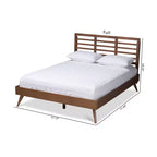 Cama de plataforma de madera con acabado de nogal - Queen / King