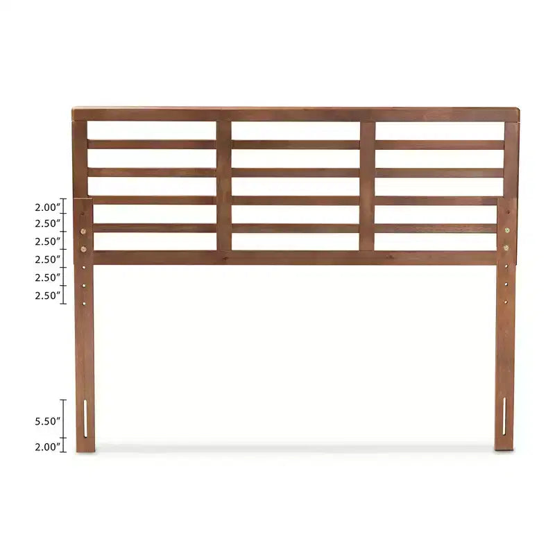 Cama de plataforma de madera con acabado de nogal - Queen / King