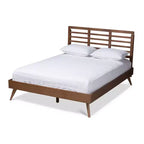 Calisto Walnut Finished Wood Platform Bed - Baxton Studio