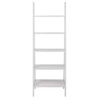 Estantería de escalera de 5 estantes, espresso/marrón cálido/blanco, 1 persona