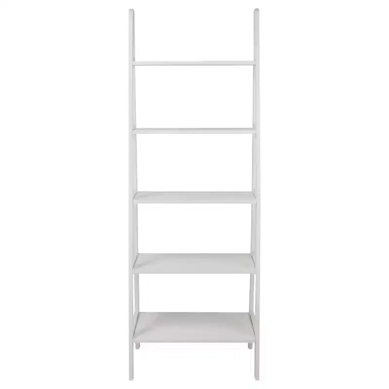 Estantería de escalera de 5 estantes, espresso/marrón cálido/blanco, 1 persona