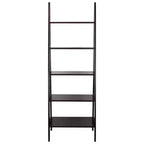 Estantería de escalera de 5 estantes, espresso/marrón cálido/blanco, 1 persona