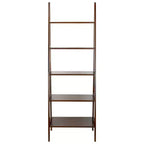 Estantería de escalera de 5 estantes, espresso/marrón cálido/blanco, 1 persona