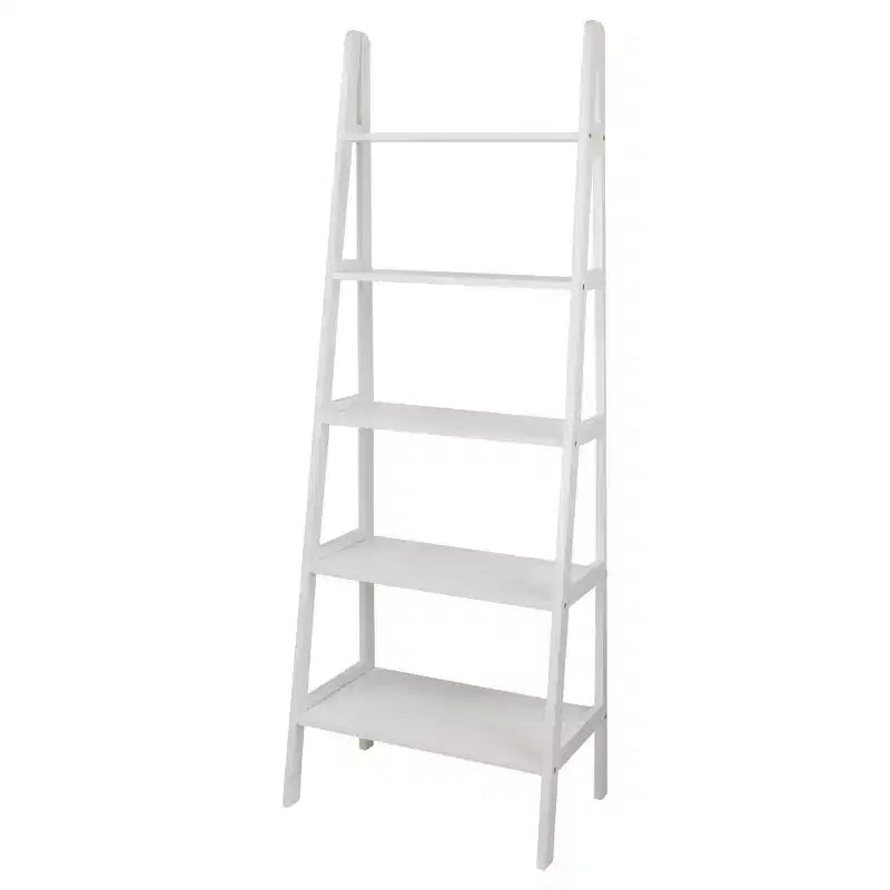 Estantería de escalera de 5 estantes, espresso/marrón cálido/blanco, 1 persona