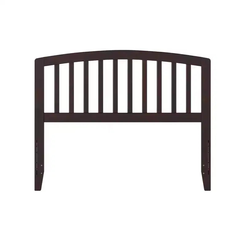 Cabecero de tamaño matrimonial Espresso / Blanco / Nogal con husos y diseño curvo, montaje para 1 persona