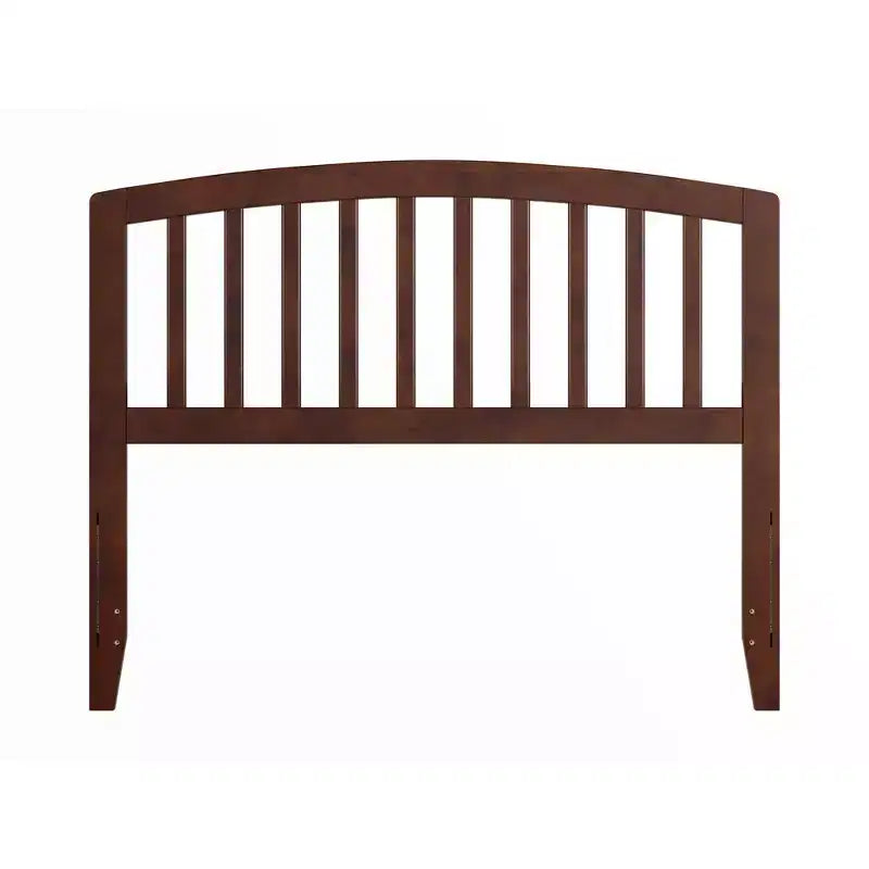 Cabecero de tamaño matrimonial Espresso / Blanco / Nogal con husos y diseño curvo, montaje para 1 persona
