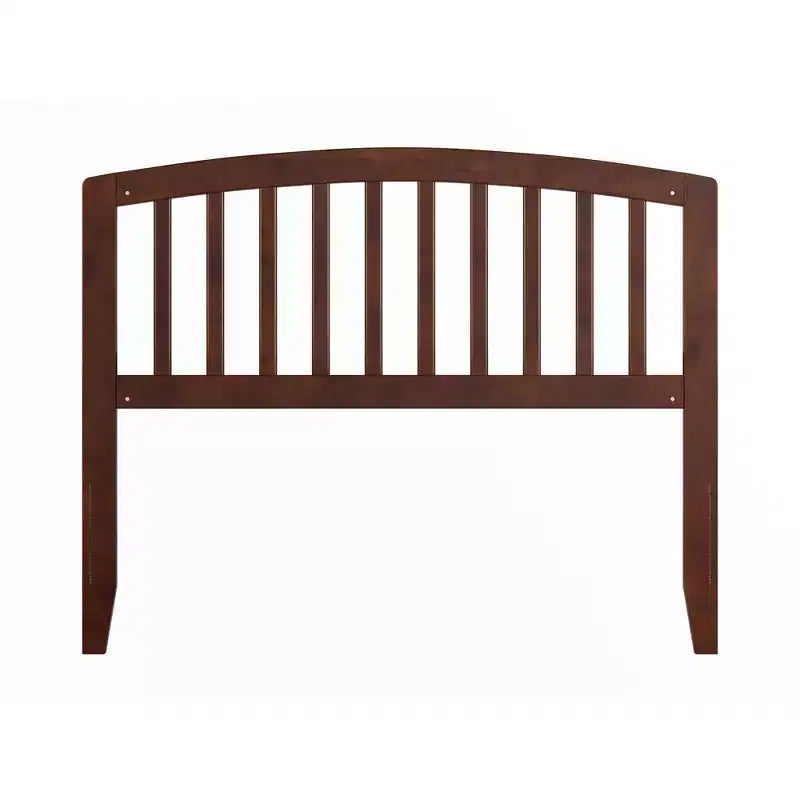 Cabecero de tamaño matrimonial Espresso / Blanco / Nogal con husos y diseño curvo, montaje para 1 persona