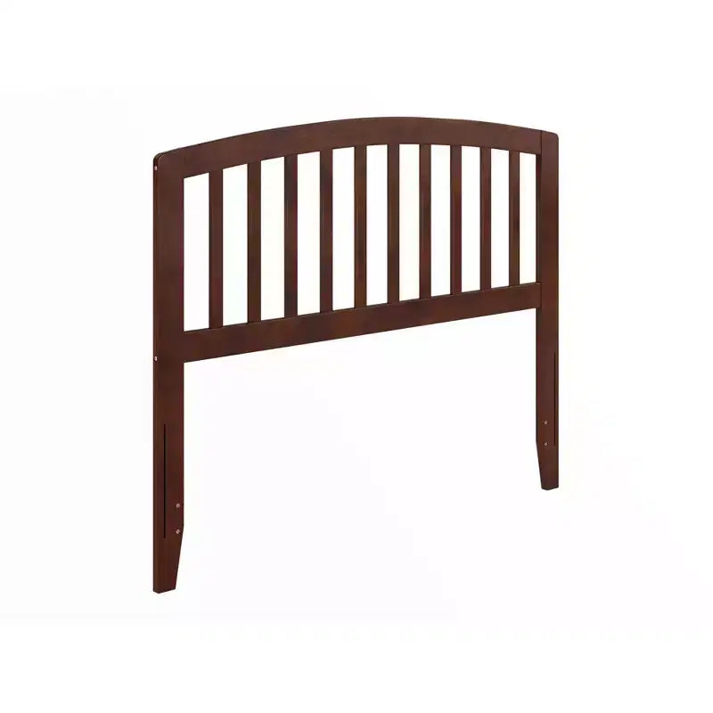 Cabecero de tamaño matrimonial Espresso / Blanco / Nogal con husos y diseño curvo, montaje para 1 persona