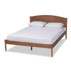 Leanora Wood Platform Bed Ash Walnut - Baxton Studio