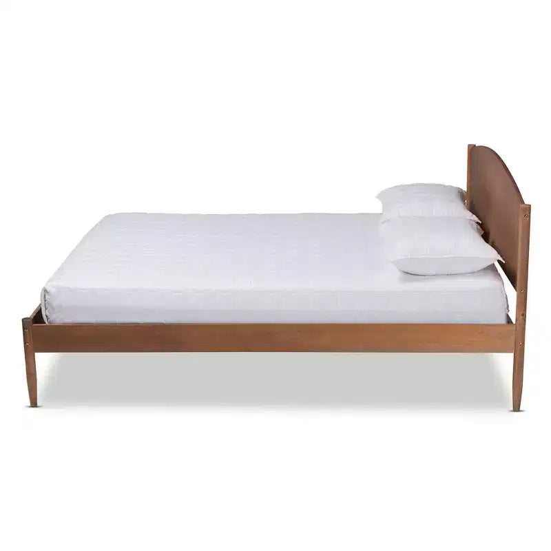 Cama Plataforma de Madera de Fresno y Nogal, Queen, Para 2 personas