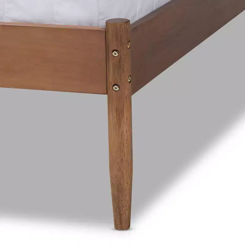 Cama Plataforma de Madera de Fresno y Nogal, Queen, Para 2 personas