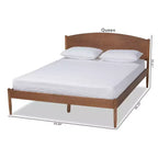 Cama Plataforma de Madera de Fresno y Nogal, Queen, Para 2 personas