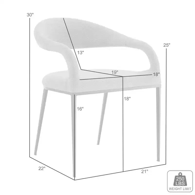 Juego de 2 sillas de comedor tapizadas con estructura de acero inoxidable