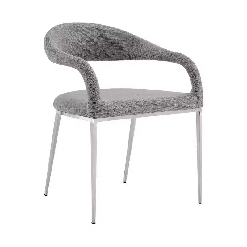 Juego de 2 sillas de comedor tapizadas con estructura de acero inoxidable