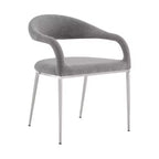 Juego de 2 sillas de comedor tapizadas con estructura de acero inoxidable