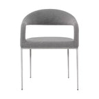 Juego de 2 sillas de comedor tapizadas con estructura de acero inoxidable