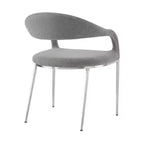 Juego de 2 sillas de comedor tapizadas con estructura de acero inoxidable
