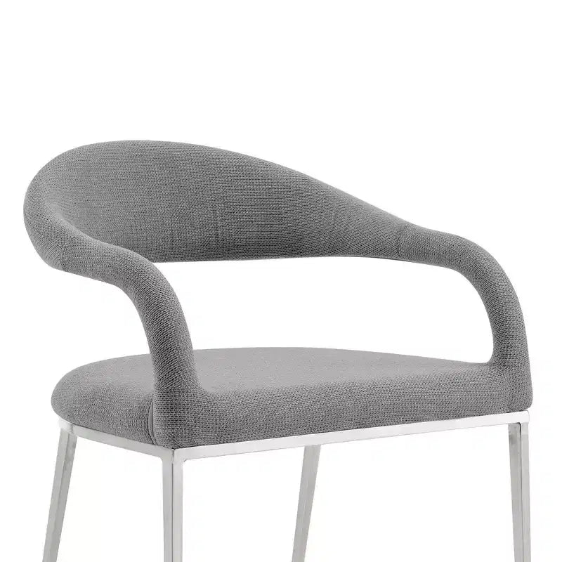 Juego de 2 sillas de comedor tapizadas con estructura de acero inoxidable