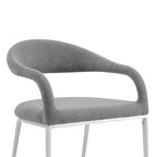 Juego de 2 sillas de comedor tapizadas con estructura de acero inoxidable