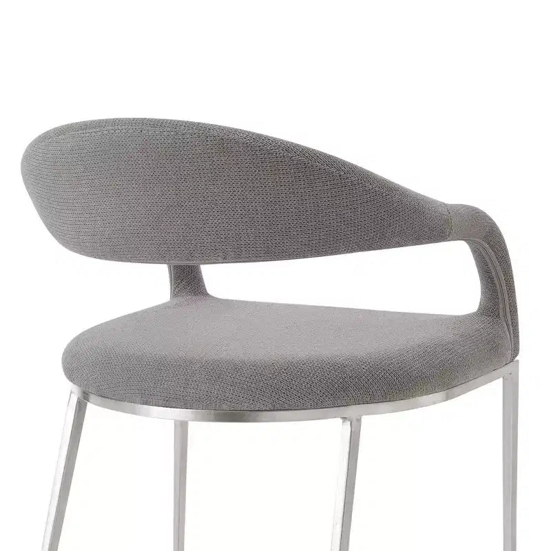Juego de 2 sillas de comedor tapizadas con estructura de acero inoxidable