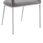 Juego de 2 sillas de comedor tapizadas con estructura de acero inoxidable