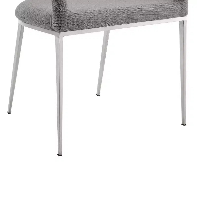 Juego de 2 sillas de comedor tapizadas con estructura de acero inoxidable