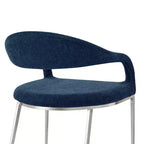 Juego de 2 sillas de comedor tapizadas con estructura de acero inoxidable
