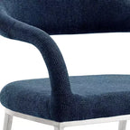 Juego de 2 sillas de comedor tapizadas con estructura de acero inoxidable