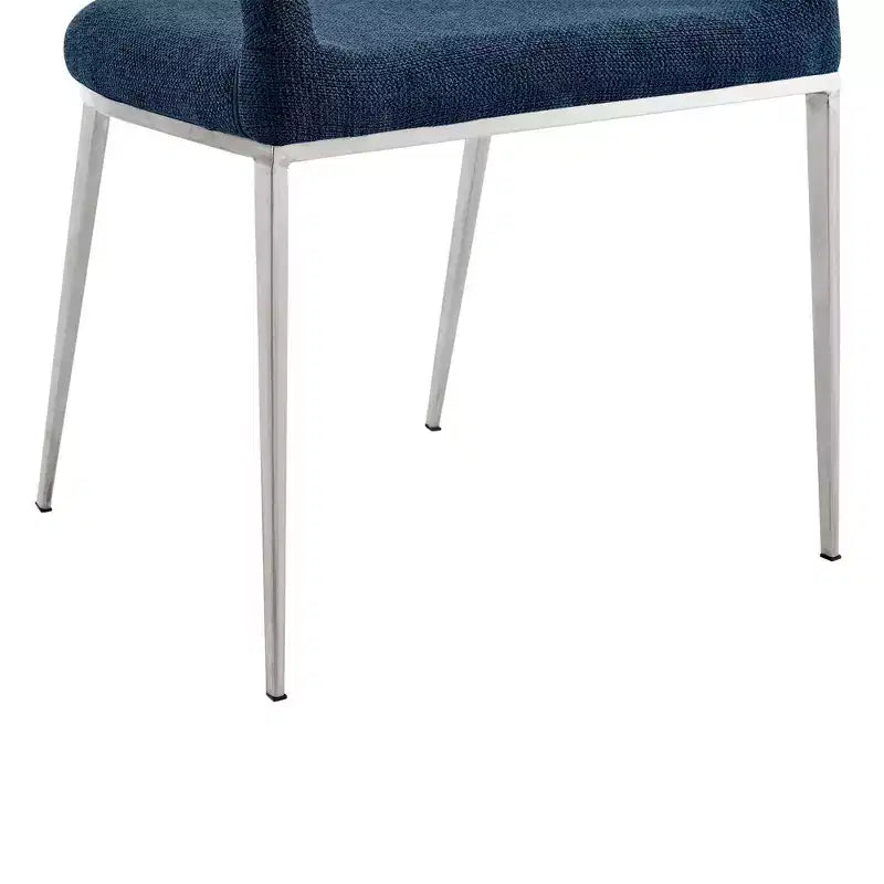 Juego de 2 sillas de comedor tapizadas con estructura de acero inoxidable
