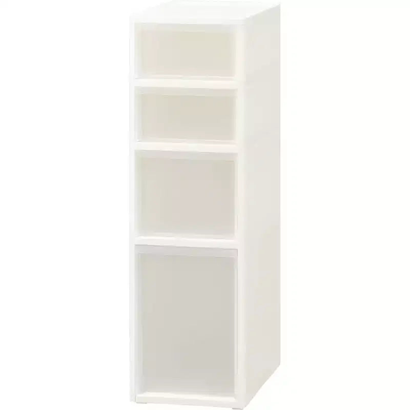 JEJ Astage Reinforced Multi-Purpose Storage Drawer Medium 4 Shelf White Clear