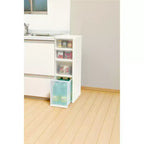 Mueble de almacenamiento con 4 cajones blanco/transparente – Mediano, usuario individual