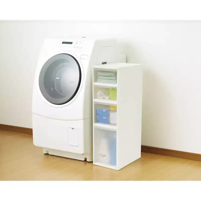 Mueble de almacenamiento con 4 cajones blanco/transparente – Mediano, usuario individual
