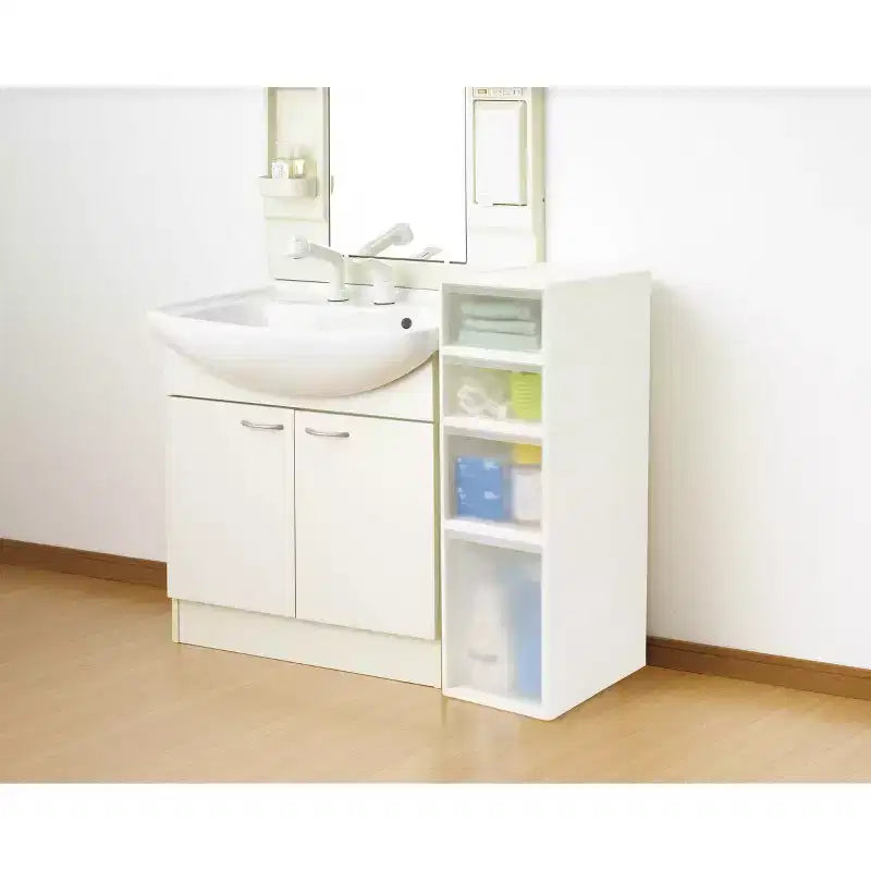 Mueble de almacenamiento con 4 cajones blanco/transparente – Mediano, usuario individual