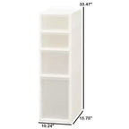 Mueble de almacenamiento con 4 cajones blanco/transparente – Mediano, usuario individual