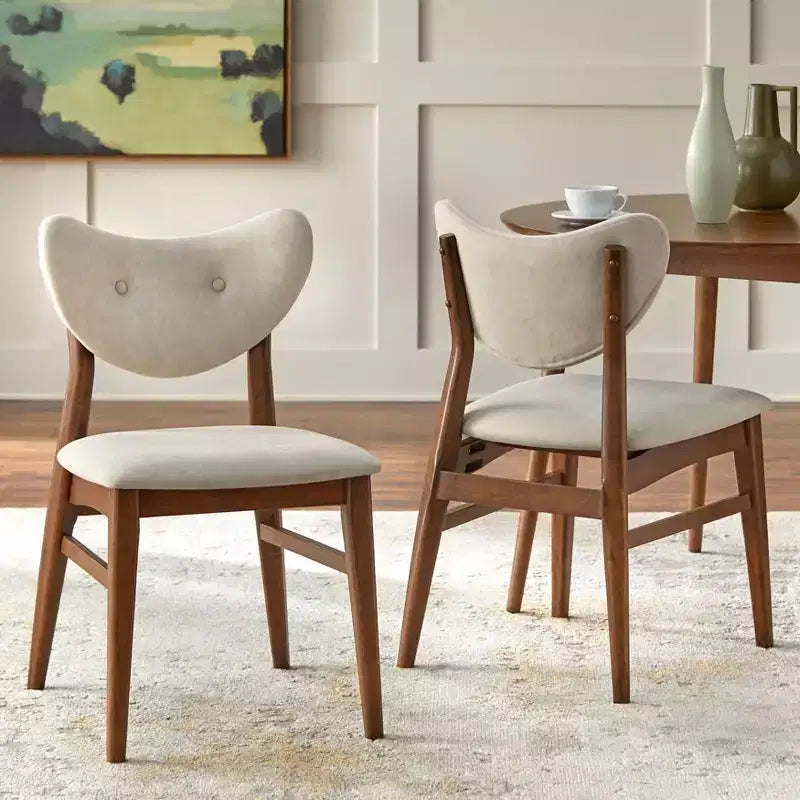 Juego de comedor redondo de 5 piezas en color natural/nogal, con capacidad para 4 personas